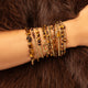 Elastic Bracelet with Round Gemstone Charms • Tiger Eye