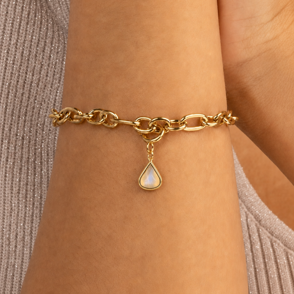 Armband met Maansteen - Geboortesteen Juni