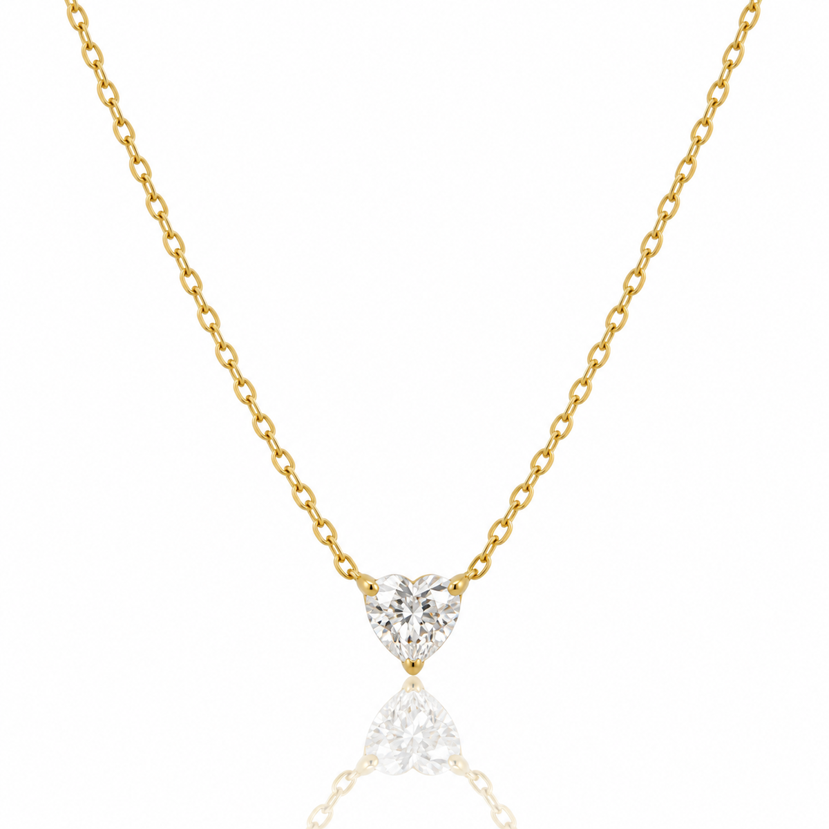Kette mit Zirkonia-Herz • Gold