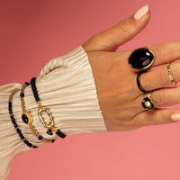 Onyx power armband – Edelsteen & stainless steel - My Bendel