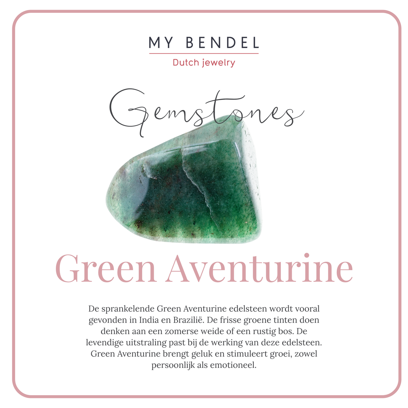 Ringen set Green Aventurine Rose Quartz