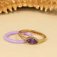 Goldener Ring - violetter Glasstein - Vintage Ausstrahlung