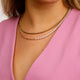 Gold Link Chain with Pink Pearls