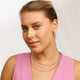 Silver Link Chain with Pink Pearls