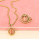 Set Vintage Gold mit Pinkem Mondstein – Kette & Ring