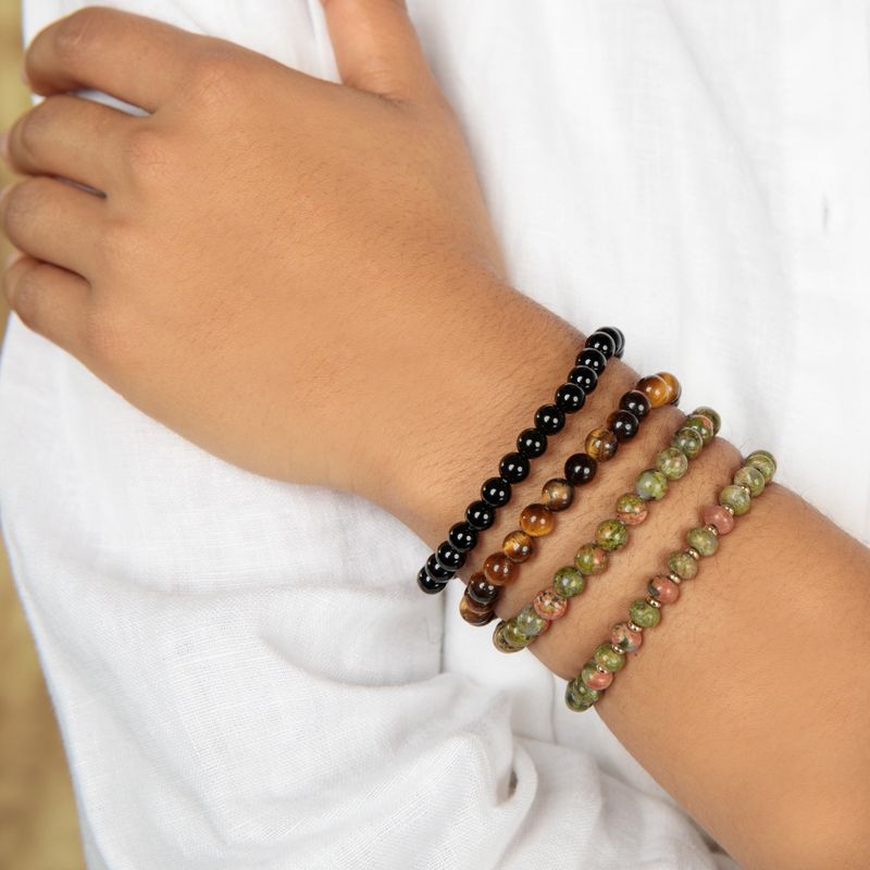 Unakite Edelsteen Armband - 6mm Kralen