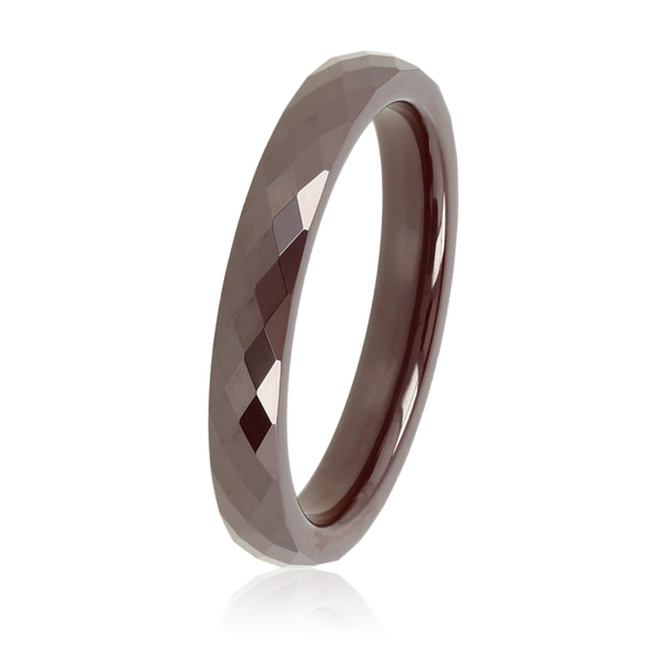 Keramieken Ring • Facet Geslepen • 3 mm • Bruin