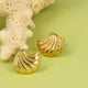 Zonovergoten Schelp Oorstekers in Goud