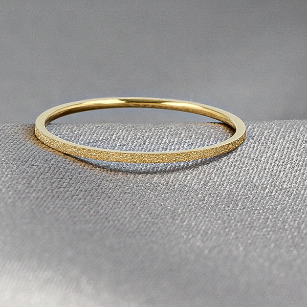 Aanschuifring goud - stardust effect - 1mm smal