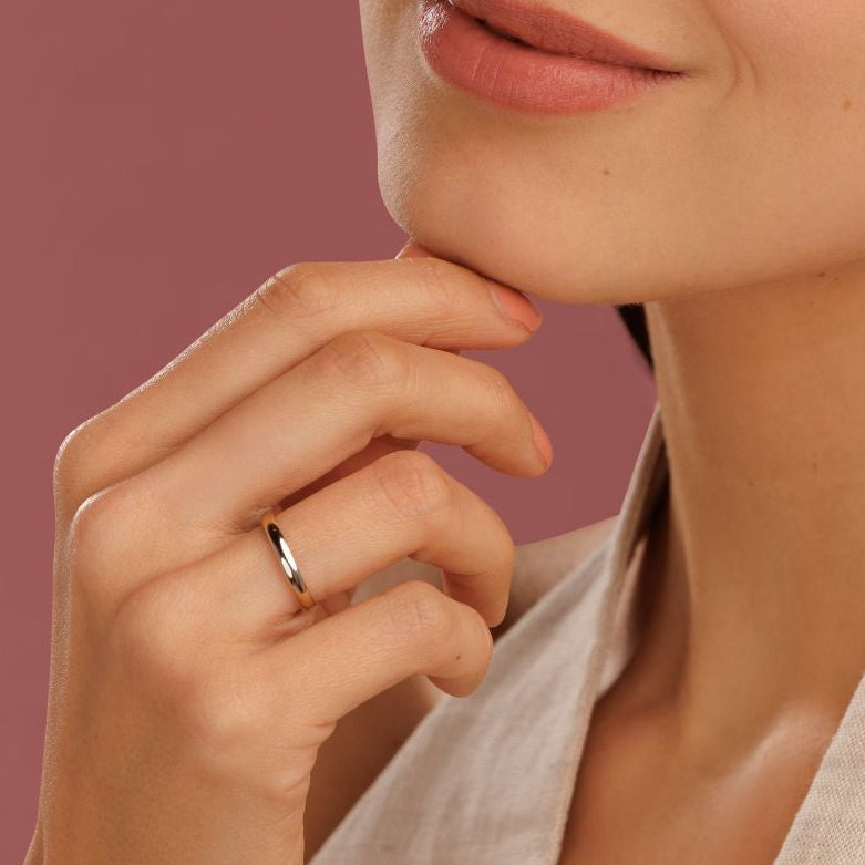 Glatter Stapelring • 2,5 mm • Gold • 14K vergoldet