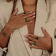 Gouden Elastische Armband met Green Agate Edelsteen