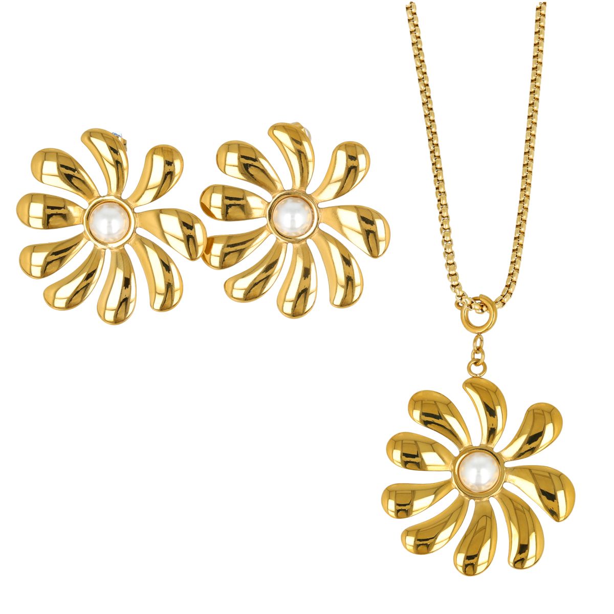 Set goldene Blumenschmuck Set