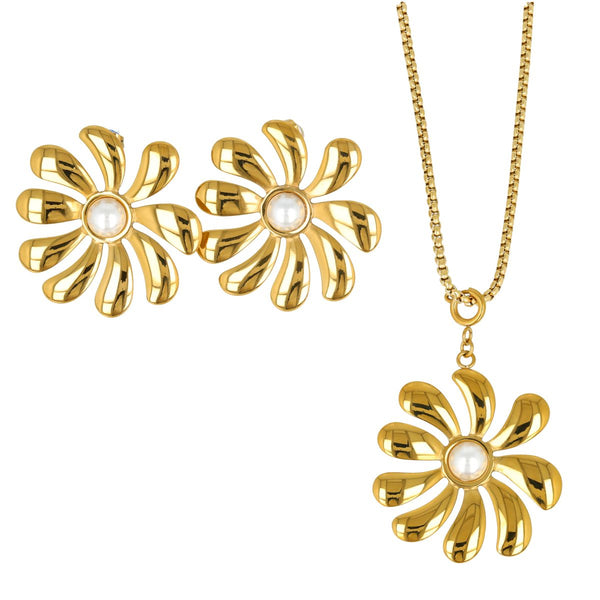 Set goldene Blumenschmuck Set