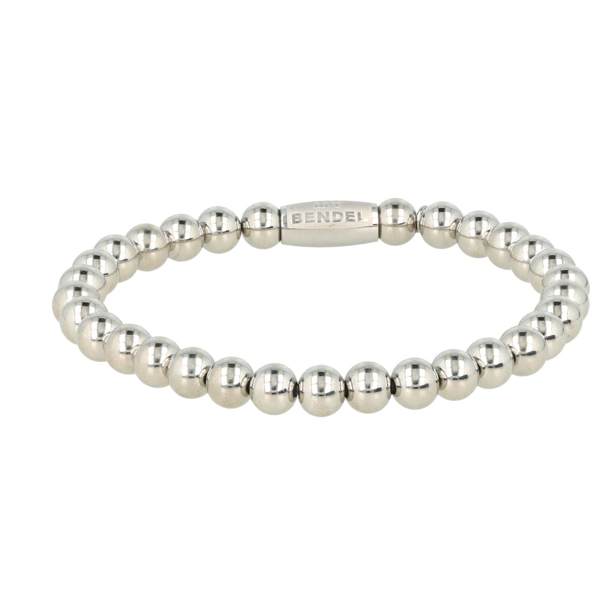 Elastisches Perlenarmband • 6 mm • Silber