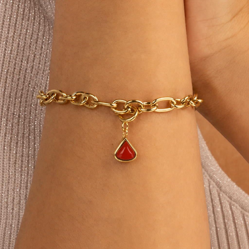 Armband met Red Jasper - Geboortesteen Januari