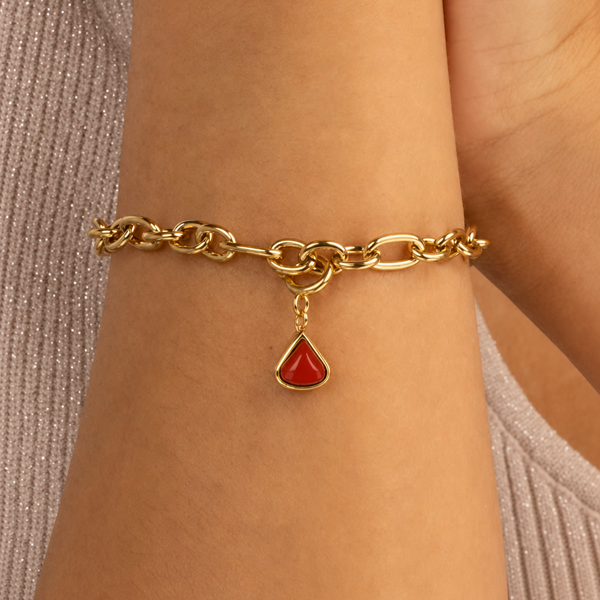 Armband met Red Jasper - Geboortesteen Januari