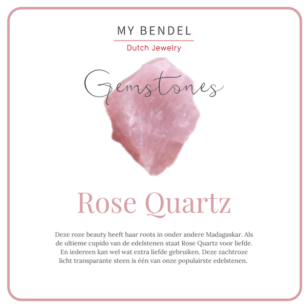 Gouden Ketting met Rose Quartz Kralen - My Bendel