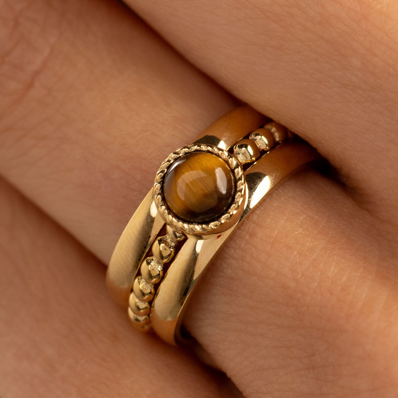 Ringset mit Tigerauge