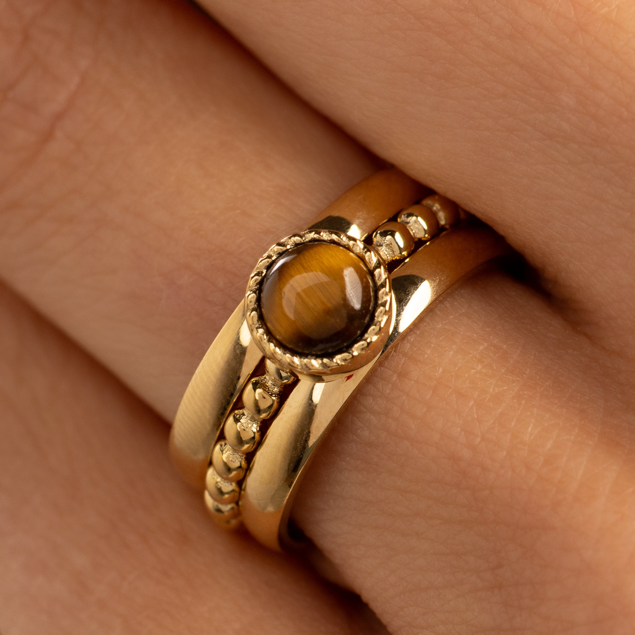 Ringen set met Tiger Eye
