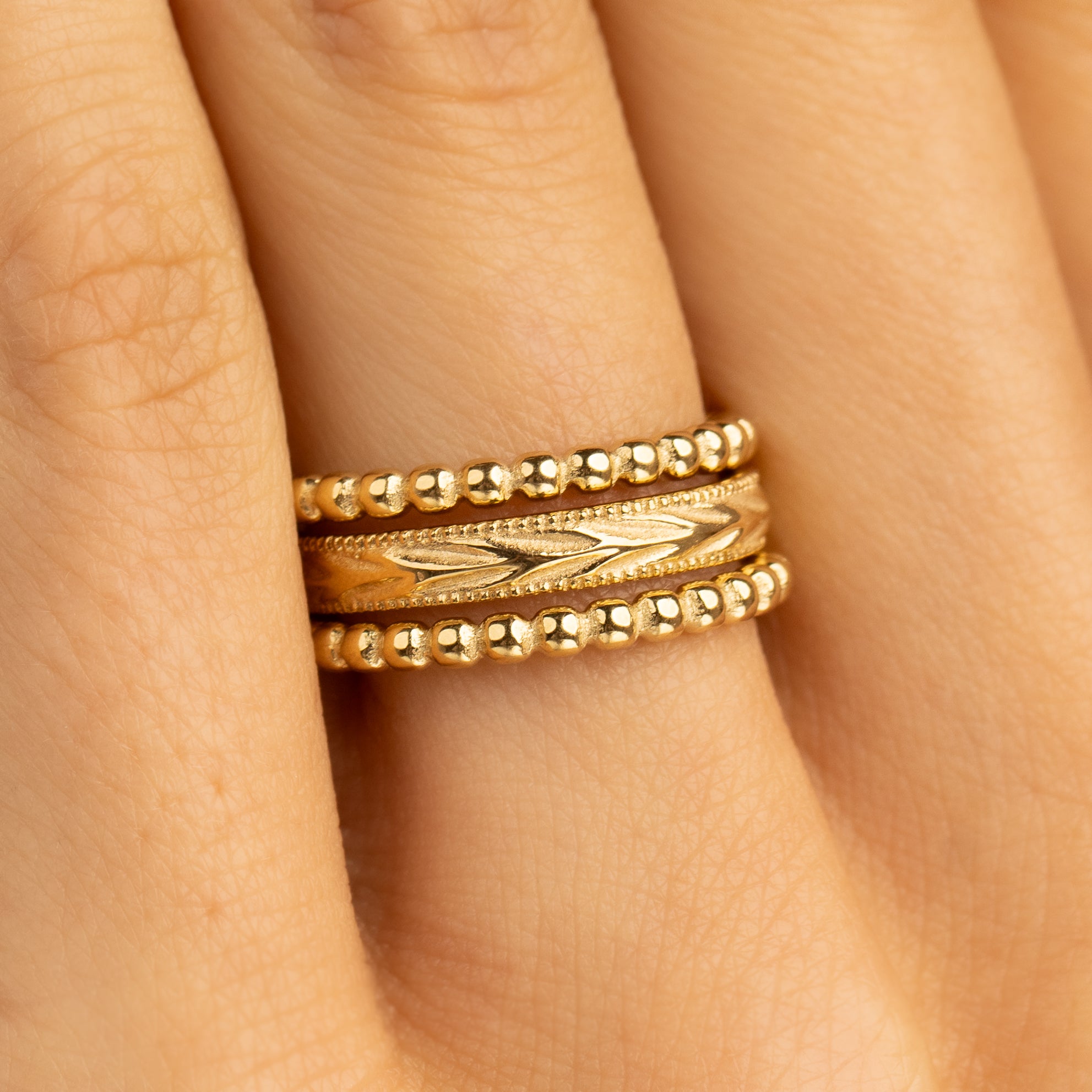 Gold-colored ring set - stacking rings
