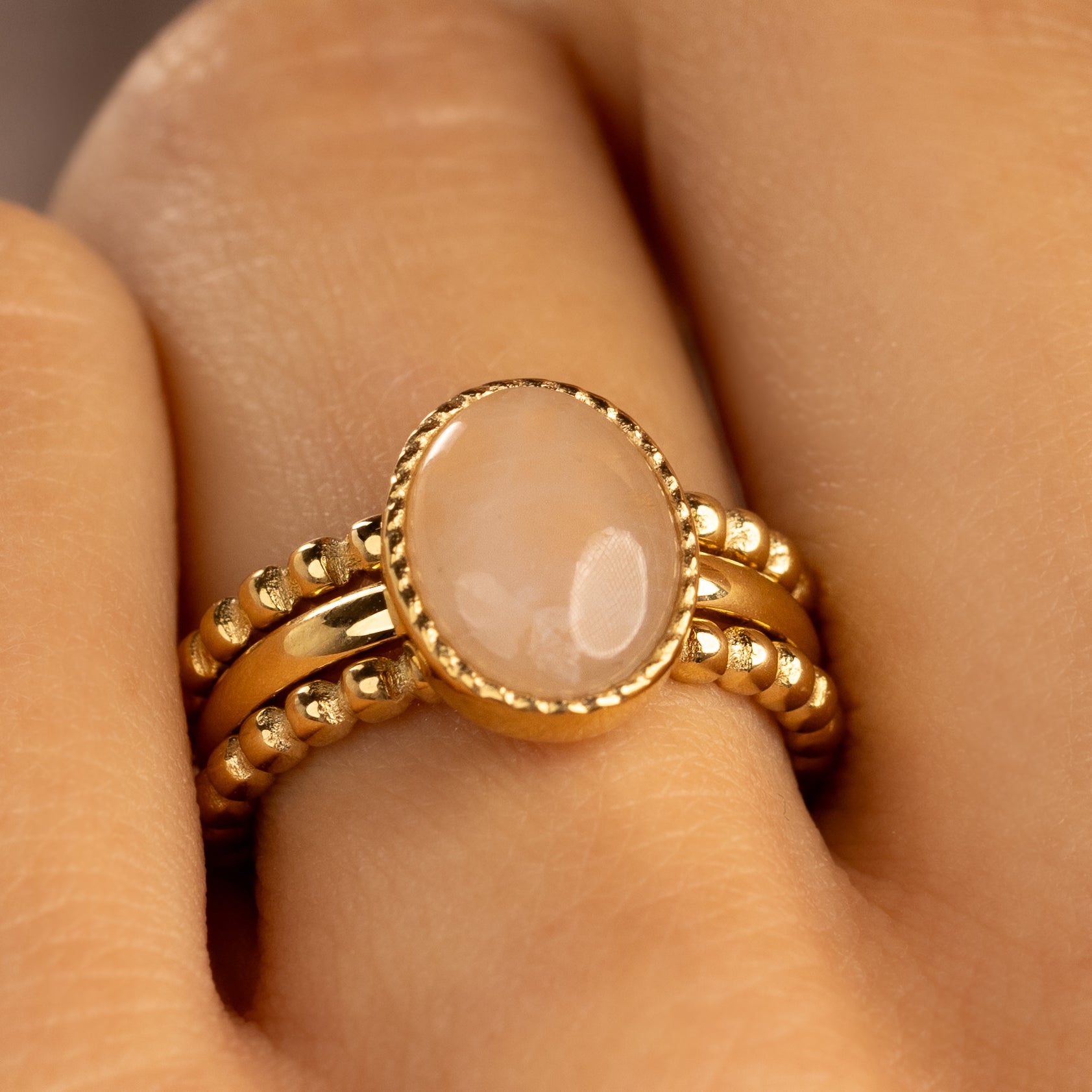 Ringenset Rose Quartz