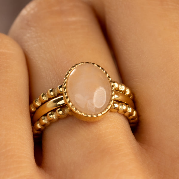 Ringenset Rose Quartz