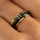 Goldener Ring-Set mit Keramik und Zirkonia