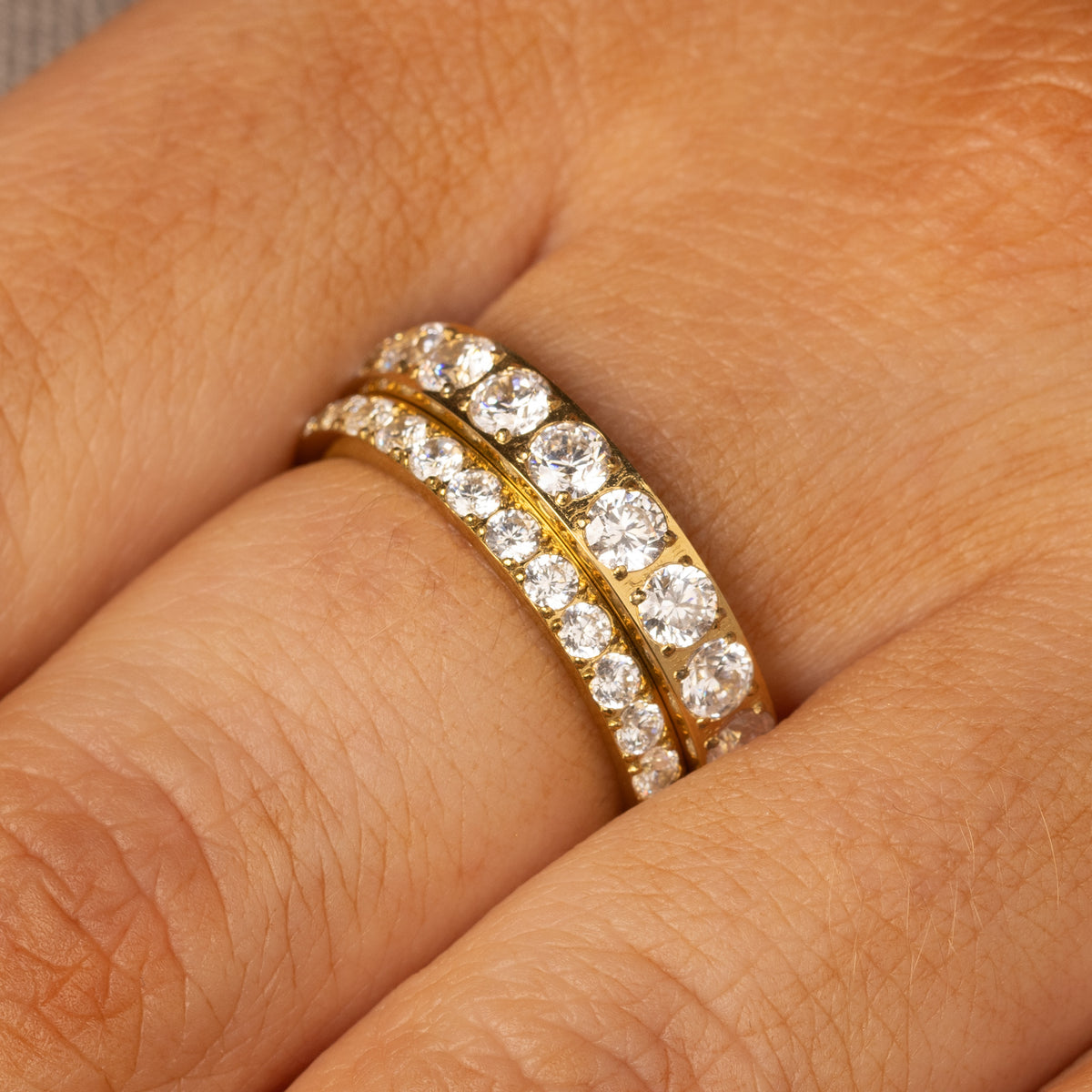 Zirkonia Ring-Set • 2 mm Ring und 3 mm Ring