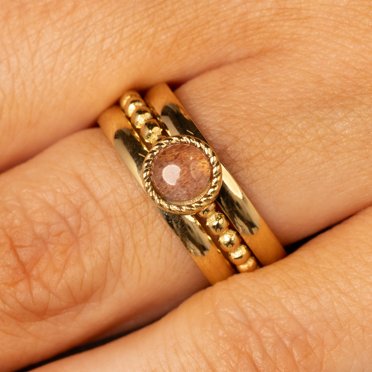 Berry Quartz Ring-Set