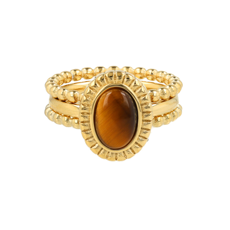 Tiger Eye Ring-Set