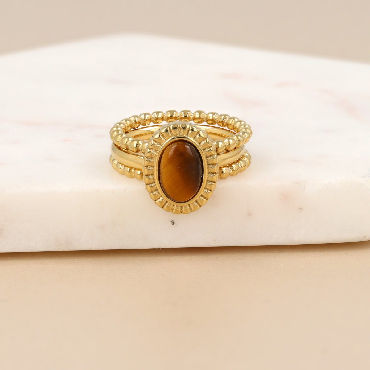 Tiger Eye Ring-Set
