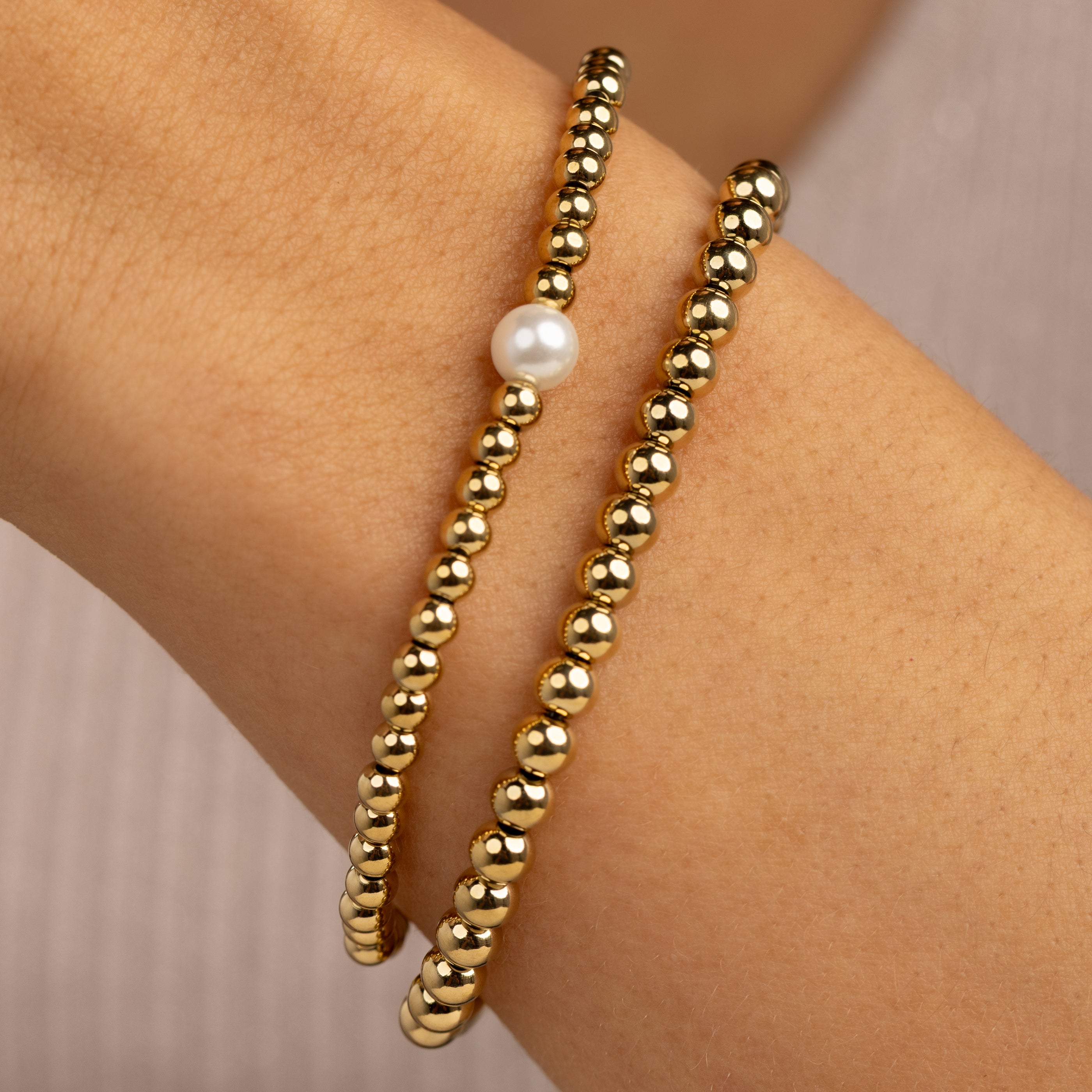 Armbandset mit weißer Perle