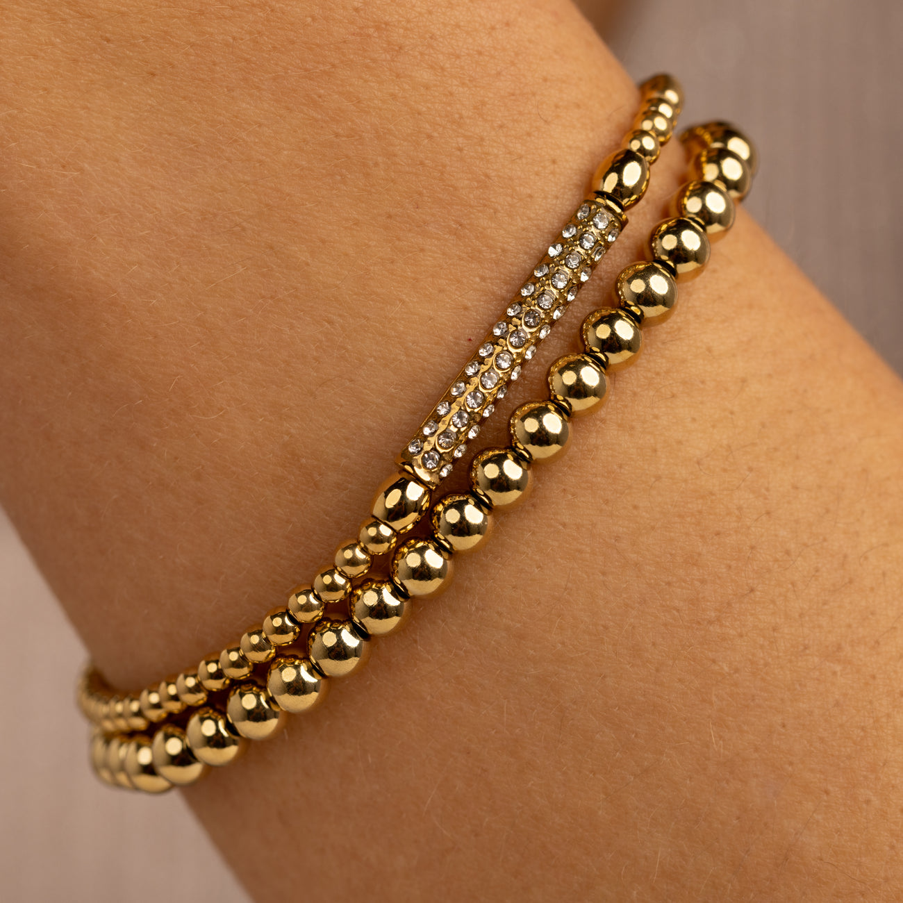 Armbanden set met zirkonia bedel