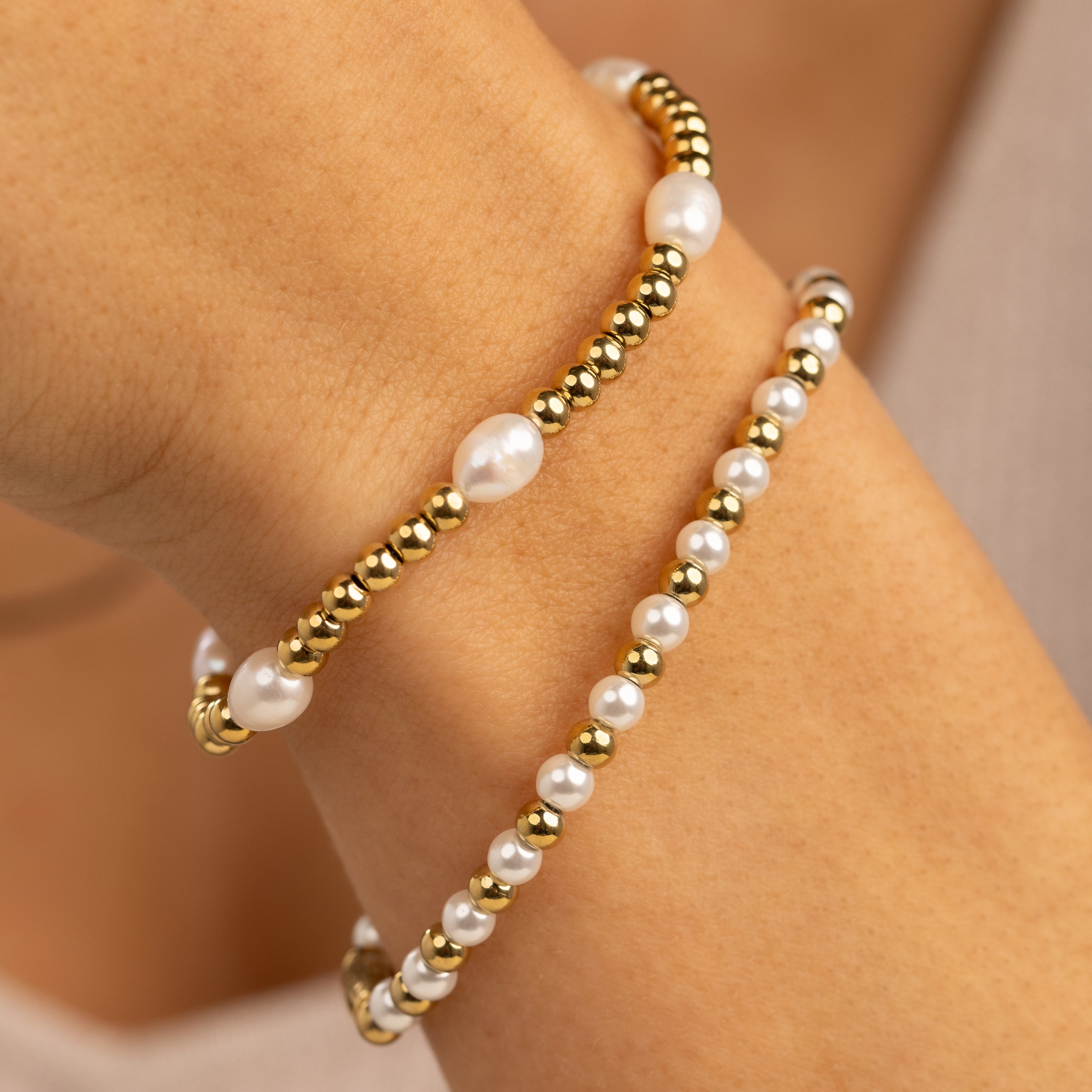 Armbandset mit Süßwasserperlen