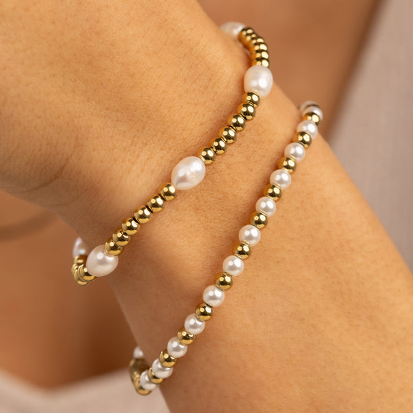 Armbandset mit Süßwasserperlen