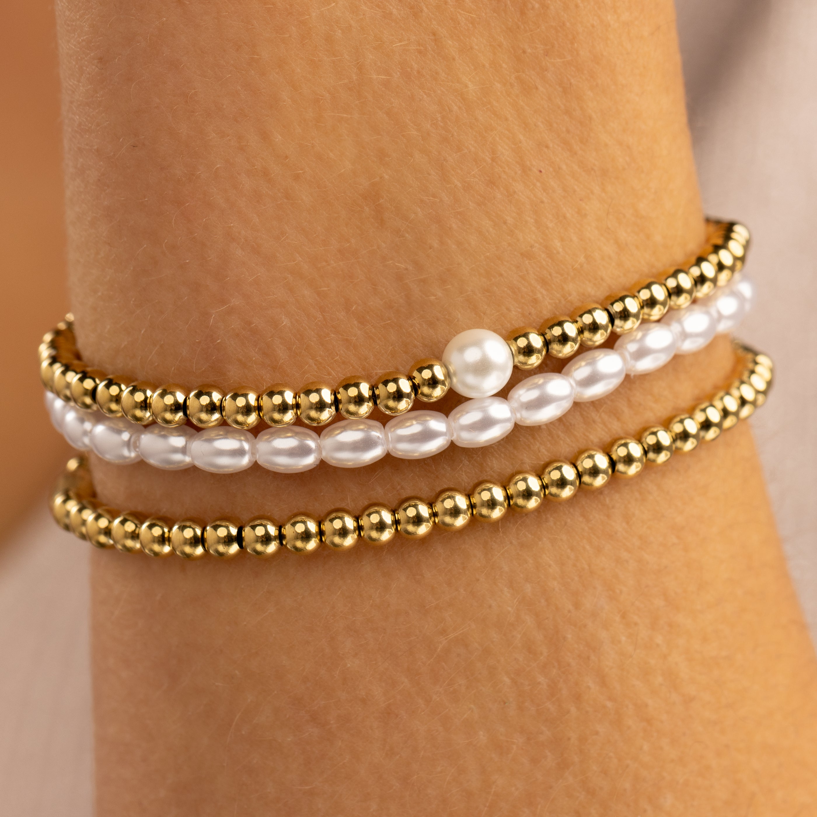 Parel armbanden set