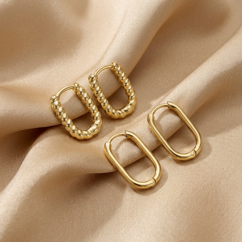 Gouden oorringen set