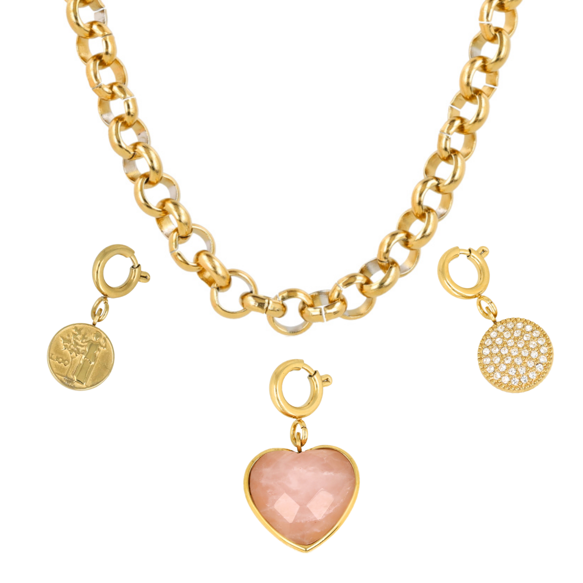 Meaningful Moments - Ketting met Rozenkwarts en Zirkonia