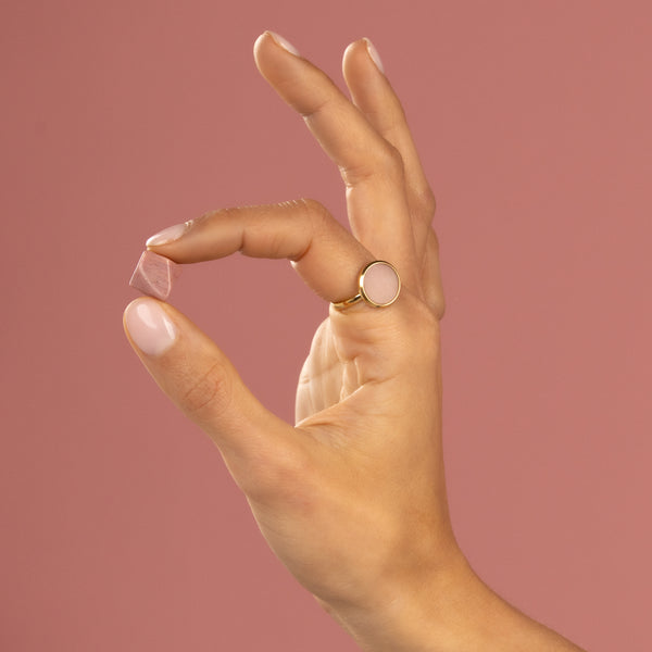 Rhodonit Goldring mit echtem Edelstein