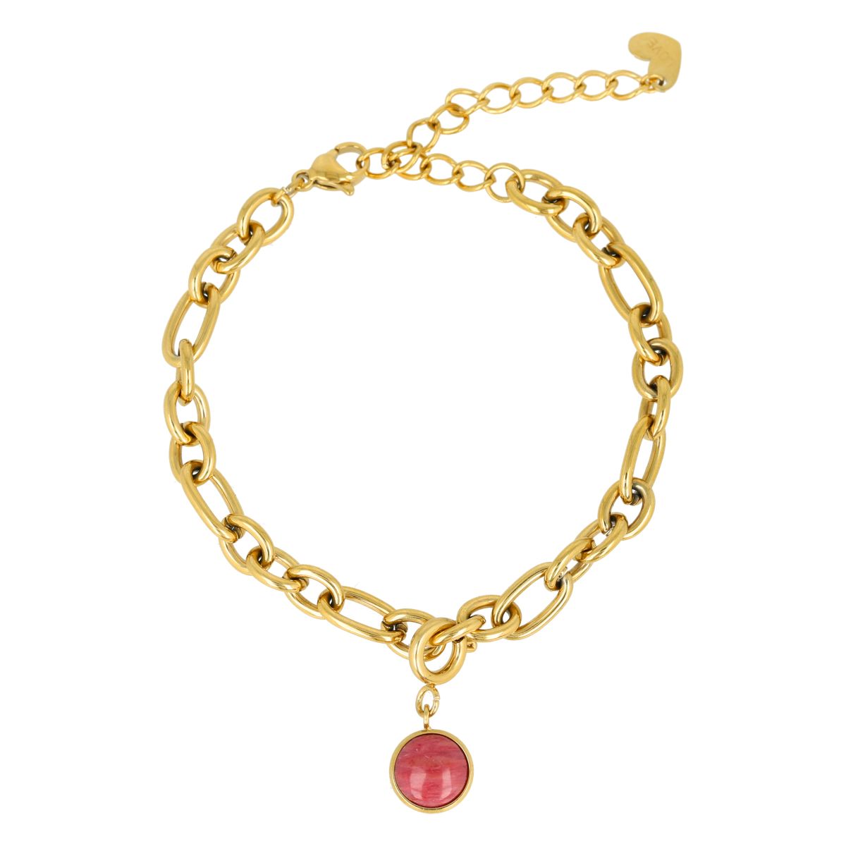 Armband met Rhodonite - Geboortesteen Juli