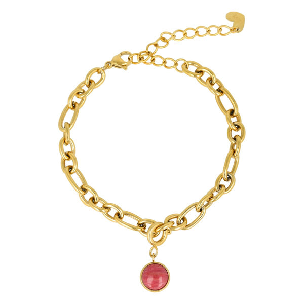Armband met Rhodonite - Geboortesteen Juli