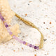 Goldener Armband mit Fliederquarz Edelsteinen