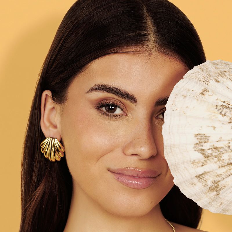 Zomerse Gouden Schelp Oorbellen