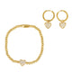 Sieraden set zirkonia hartjes