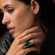 Statement Ring met Ovale Edelsteen • Groene Agaat • Goud