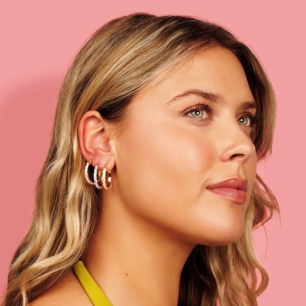 Cheerful Golden Earrings with Colorful Epoxy Touch