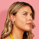 Cheerful Golden Earrings with Colorful Epoxy Touch