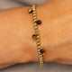 Elastic Bracelet with Round Gemstone Charms • Tiger Eye