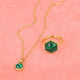 Set Gold mit Malachit-Edelstein – Ring und Kette