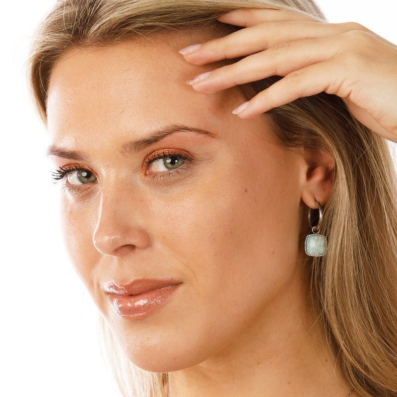 Zilveren Oorring met Betoverende Amazonite 38mm